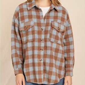 Plaid Shacket, S, NWOT